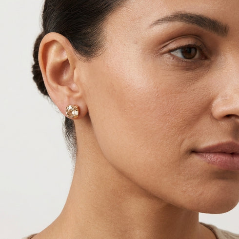 POKA CHAMP EARRINGS |עגילים בציפוי זהב וקריסטלים