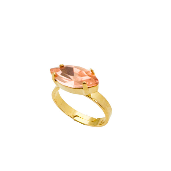 KIRA PINK RING| טבעת  בציפוי זהב