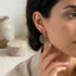 MONACO GREY OVAL|עגילים קצרים עםקריסטלים בציפוי זהב