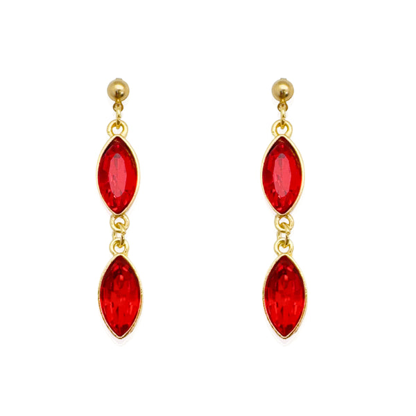 ABBY RED EARRING | עגילים בציפוי זהב