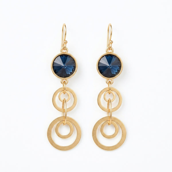 VIDA SHINY BLUE EARRINGS | עגילים בציפוי זהב