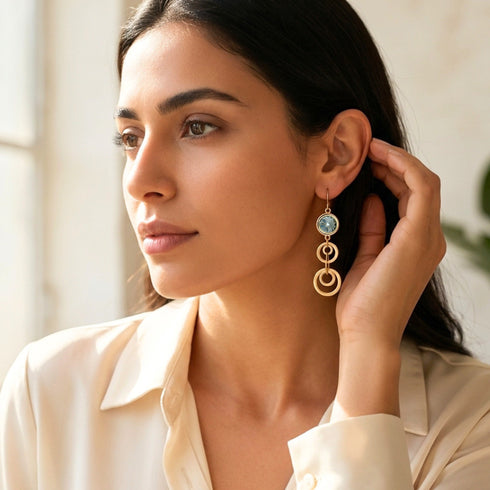 VIDA SHINY EARRINGS | עגילים בציפוי זהב