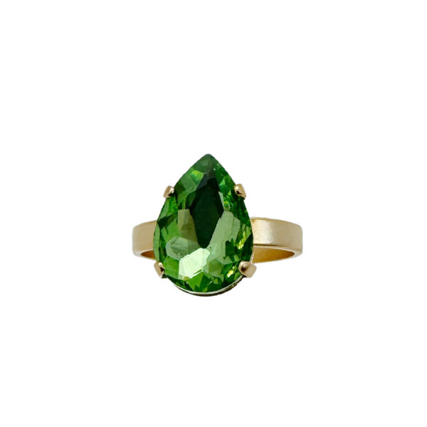 LIV GREEN PETIT |טבעת בציפוי זהב וקריסטלים