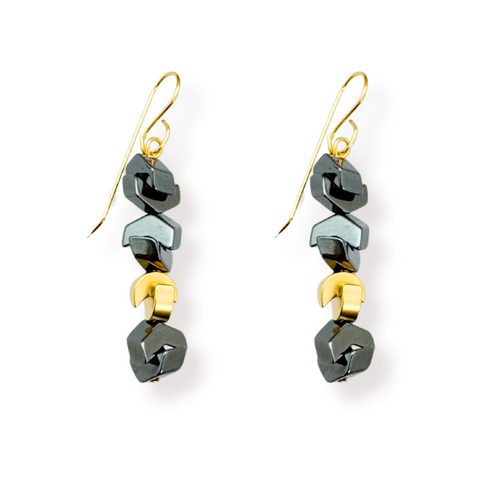 TICA EARRINGS BLACK| עגילים