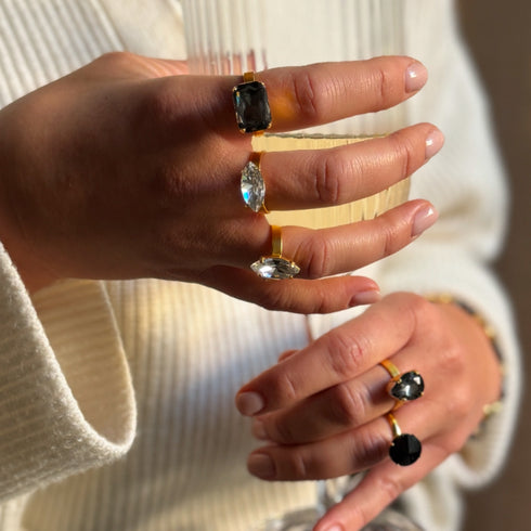 EYE LIGHT RING| טבעת  בציפוי זהב