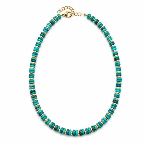 OCEAN NECKLACE|שרשרת אבנים טבעיות בציפוי זהב