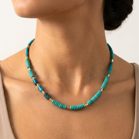ARIEL NECKLACE|שרשרת אבנים טבעיות בציפוי זהב