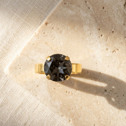 ROSIN GREY RING| טבעת  בציפוי זהב