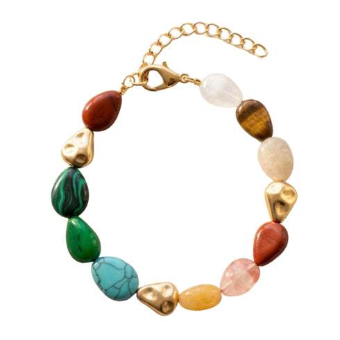 MELANIA BRACELET COLORFUL | צמיד אבנים טבעיות
