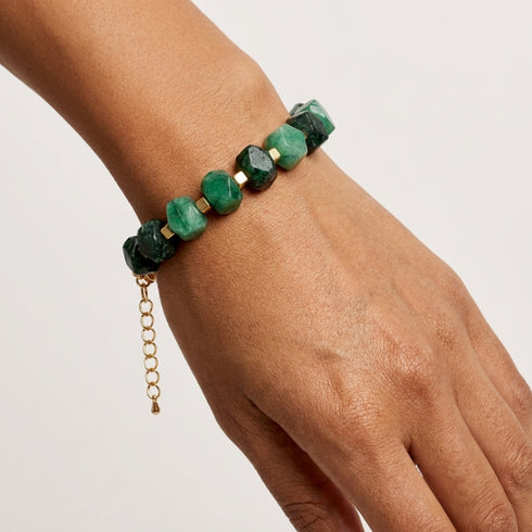 ROBING DARK GREEN BRACELET| צמיד אבנים טבעיות