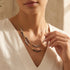 MERLOT DOUBLE NECKLACE | שרשרת אבני המטייט בשני אורכים