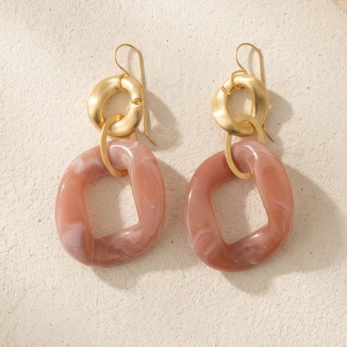 PINK LINK EARRINGS| עגילים ארוכים