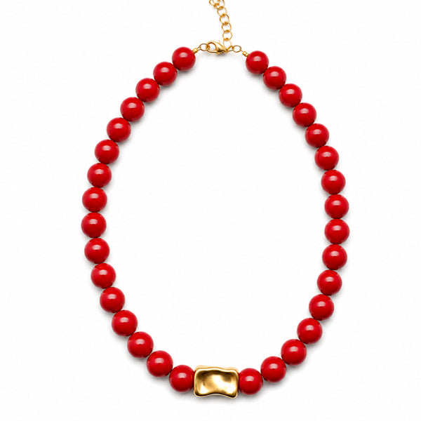MANI RED NECKLACE| שרשרת בציפוי זהב