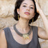 SALL MOCHA SET |שרשרת ועגיל תואם בציפוי זהב