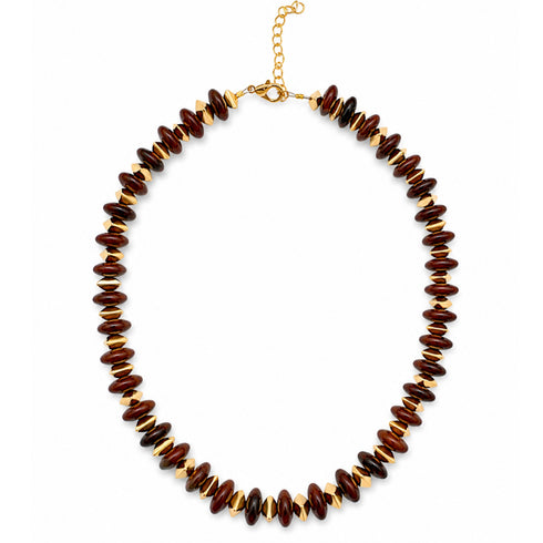 שרשרת אבן אובסידיאן וזהב | LINA NECKLACE