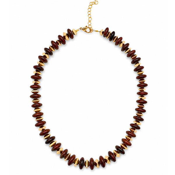 שרשרת אבן אובסידיאן וזהב | LINA NECKLACE