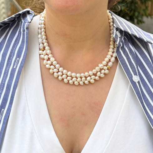 MENIFA NECKLACE  |שרשרת פנינים מתורבתות