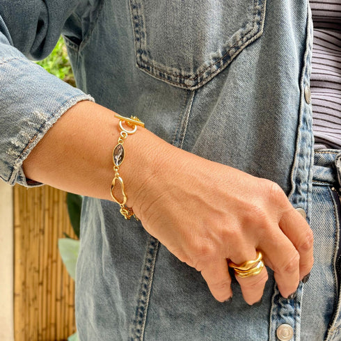 LINKS #3 BRACELET  |צמיד שרשראות בציפוי זהב