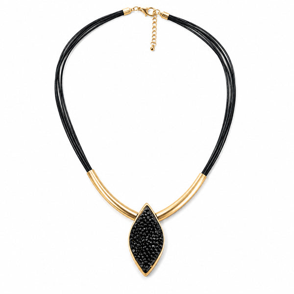 MOSCOW BLACK| שרשרת קצרה עם קריסטלים