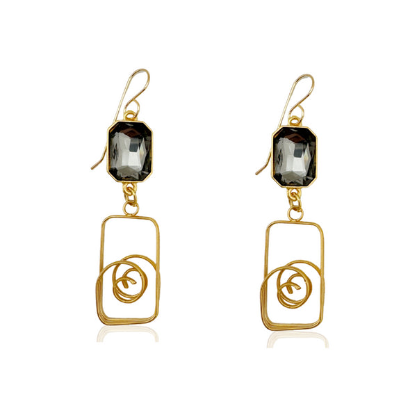 ZETA GREY EARRINGS |  עגילים ארוכים