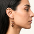 עגילי אבן אובסידיאן וזהב ארוכים | LINA EARRINGS