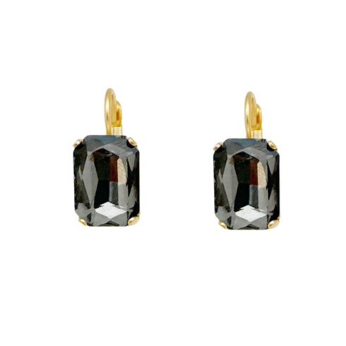 JON  GREY EARRINGS| עגילים בציפוי זהב וקריסטל