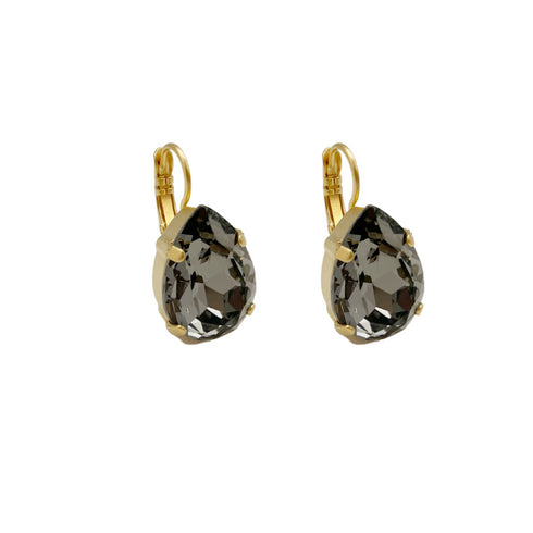 LIV GREY EARRINGS |עגילים בציפוי זהב וקריסטלים