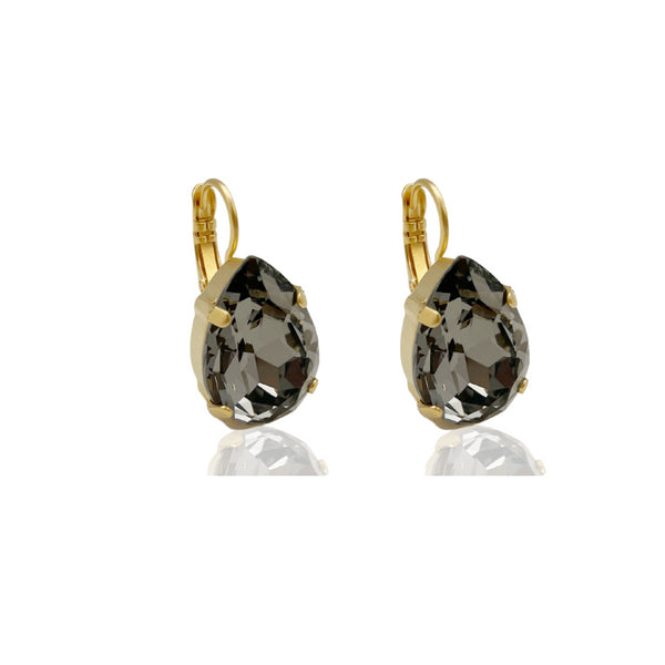 LIV GREY EARRINGS |עגילים בציפוי זהב וקריסטלים