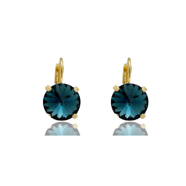 ELSSA BLUE EARRINGS|עגילים בציפוי זהב וקריסטלים