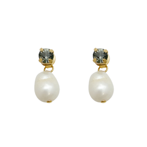 ALLY SMALL EARRINGS |עגילים בציפוי זהב וקריסטלים