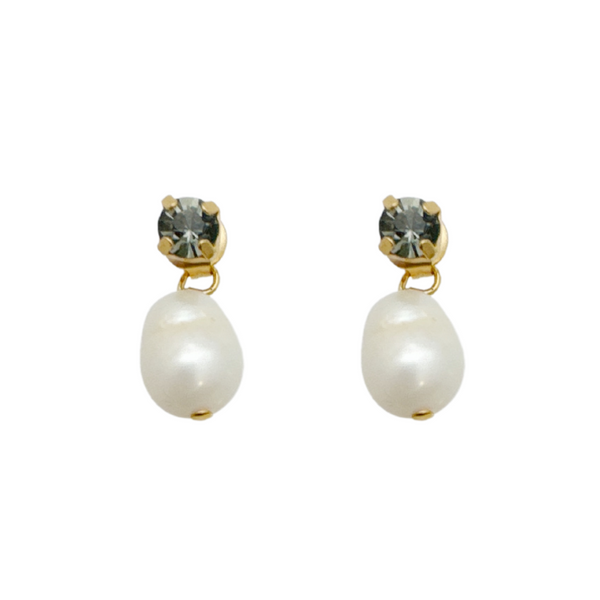 ALLY SMALL EARRINGS |עגילים בציפוי זהב וקריסטלים
