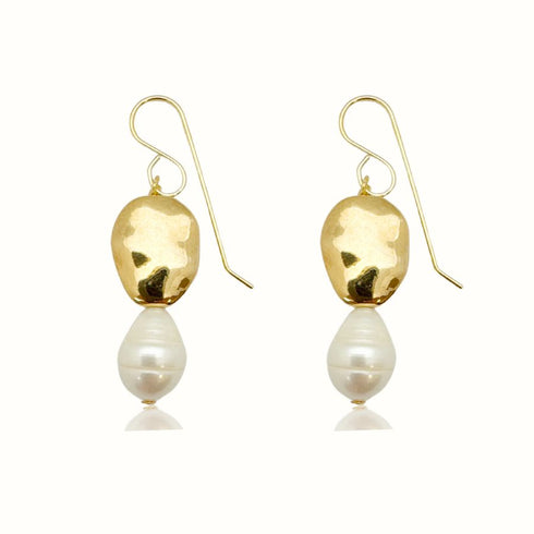 ERIKA PEARL EARRINGS| עגילי פנינים בציפוי זהב