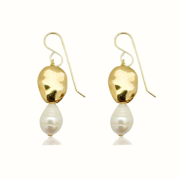 ERIKA PEARL EARRINGS| עגילי פנינים בציפוי זהב