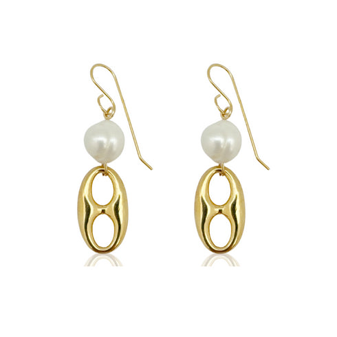 BEAN LONG EARRINGS| עגילי פנינים טבעיות