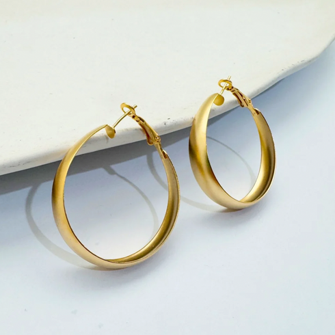 Hoop #10 | עגילי חישוק בציפוי זהב