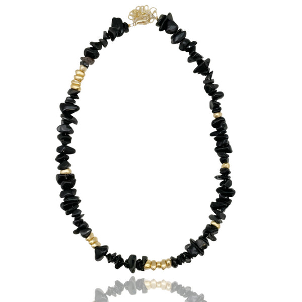 CHOKER PURE BLACK |שרשרת קולר בציפוי זהב