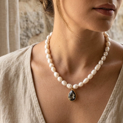 CHOKER ZORA| שרשרת פנינים בציפוי זהב