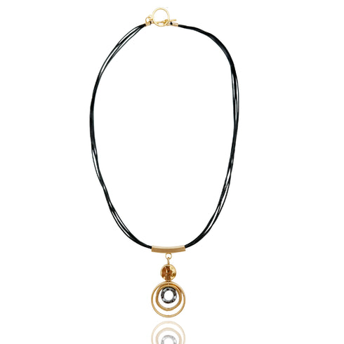 ANGELICA NECKLACE GB|  שרשרת בציפוי זהב ושחור