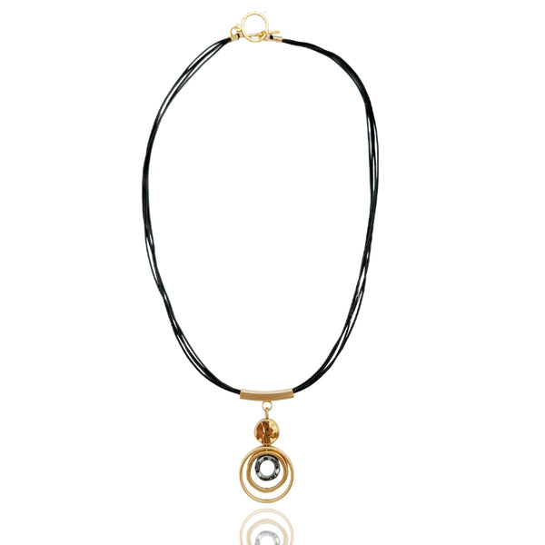 ANGELICA NECKLACE GB|  שרשרת בציפוי זהב ושחור