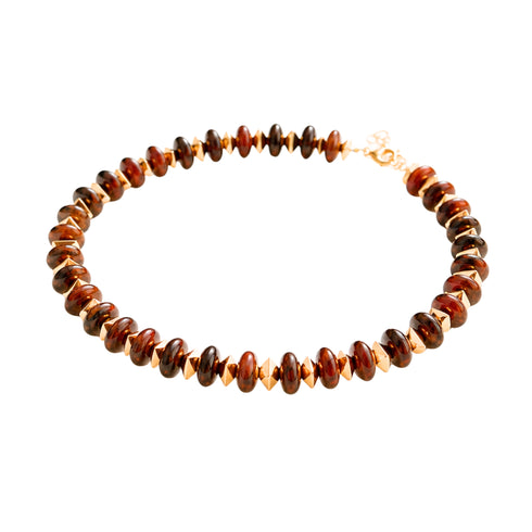 שרשרת אבן אובסידיאן וזהב | LINA NECKLACE