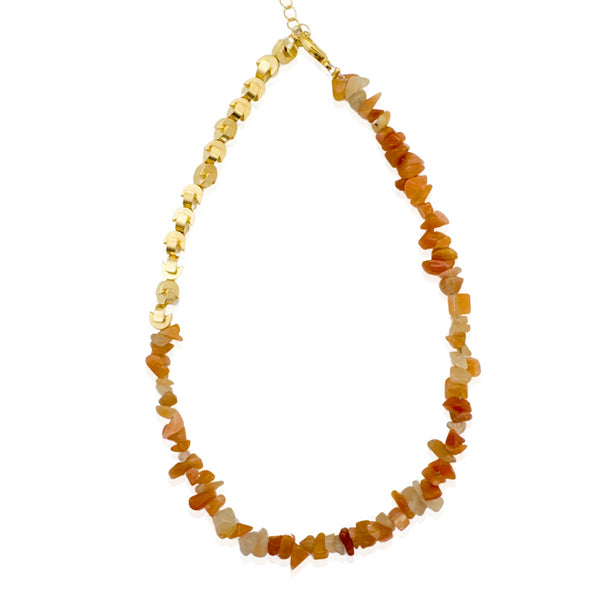 ISLA NECKLACE ORANGE | שרשרת  אבנים טבעיות