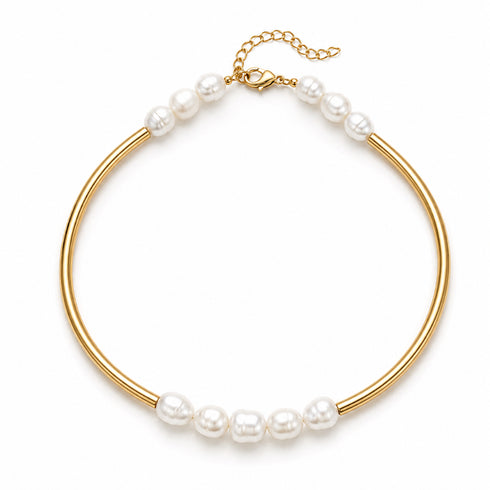GISEL NECKLACE PEARL| שרשרת צ׳וקר עם פנינים