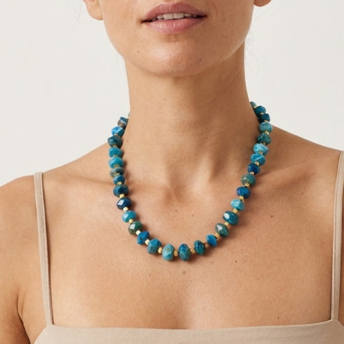 CHOKER ROBIN BLUE |שרשרת קולר בציפוי זהב