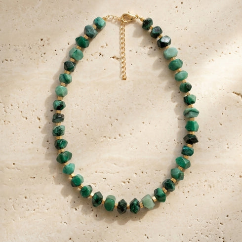 ROBING DARK GREEN| שרשרת אבנים טבעיות