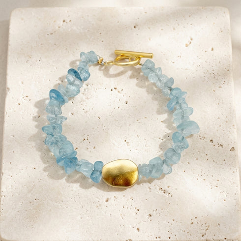 ISLA LIGHT BLUE | צמיד אבנים טבעיות
