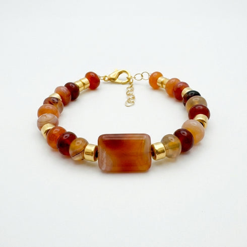 LINA RED BRACELET  |צמיד אבנים טבעיות