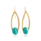 BLOSSOM EARRING| עגילים ארוכים מצופים זהב וטורקיז