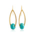 BLOSSOM EARRING| עגילים ארוכים מצופים זהב וטורקיז