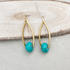BLOSSOM EARRING| עגילים ארוכים מצופים זהב וטורקיז
