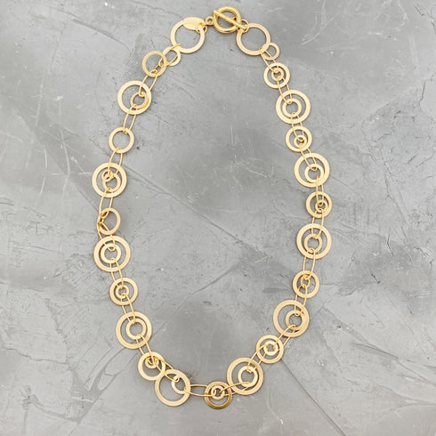 VIDA GOLD| שרשרת חישוקים קצרה בציפוי זהב